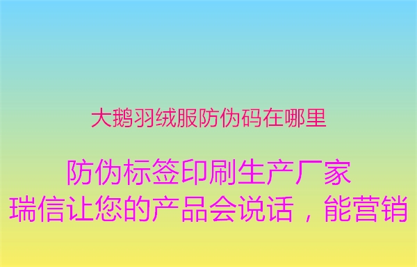 大鵝羽絨服防偽碼在哪里(圖2) 大鵝羽絨服防偽碼在哪里2.jpg